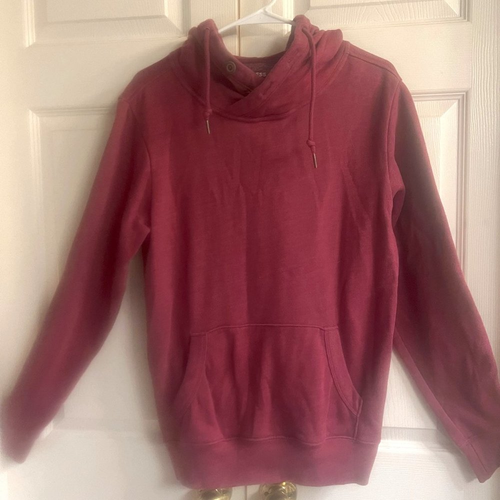 Express Marroon Fleece Hoodie